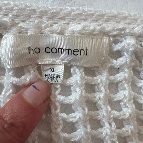 White Knit Cardigan With Yellow Lemon Embroidery & Tie Front Closure Womens XL - Picture 5 of 14